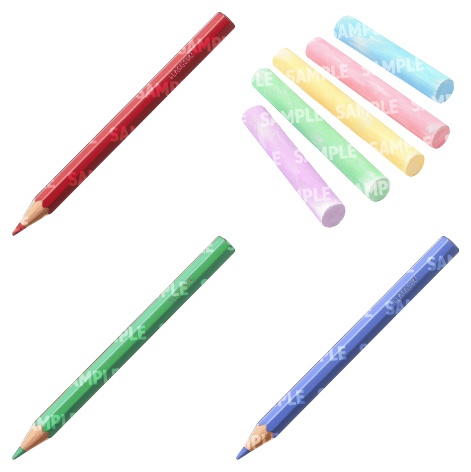 【透過素材40点】文房具(png)