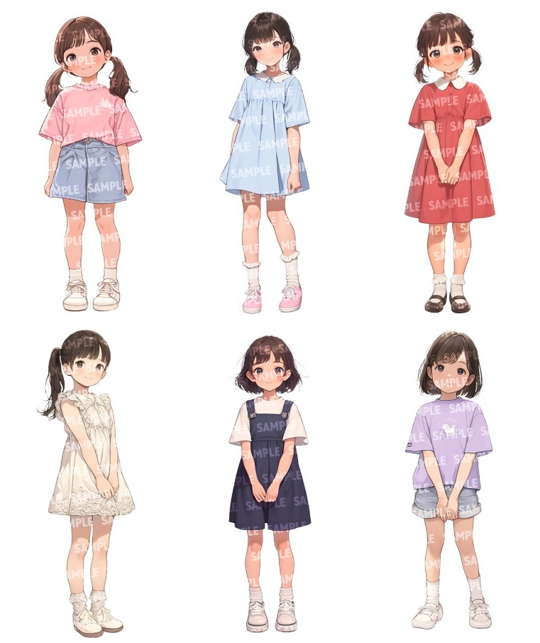 【立ち絵60点】子供|女の子/差分あり(png)