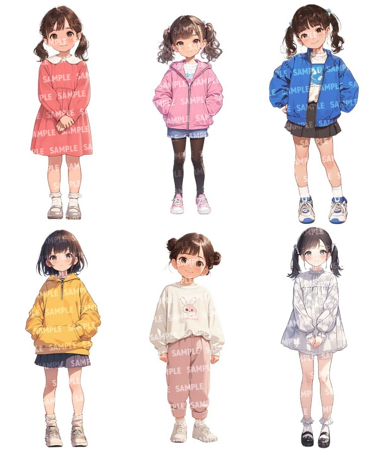 【立ち絵60点】子供|女の子/差分あり(png)