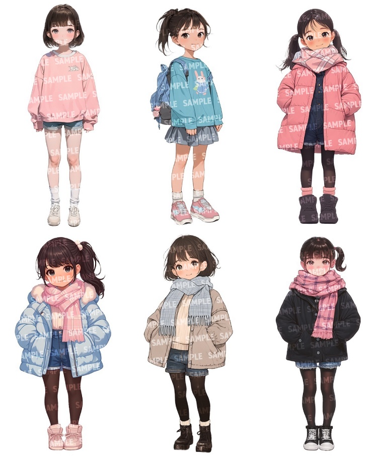 【立ち絵60点】子供|女の子/差分あり(png)