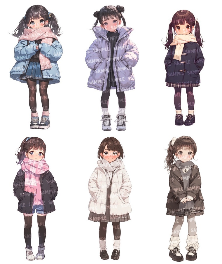 【立ち絵60点】子供|女の子/差分あり(png)