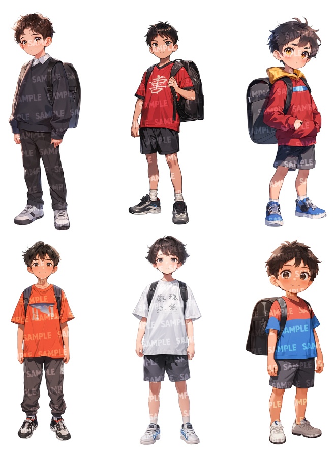 【立ち絵60点】子供|男の子/差分あり(png)