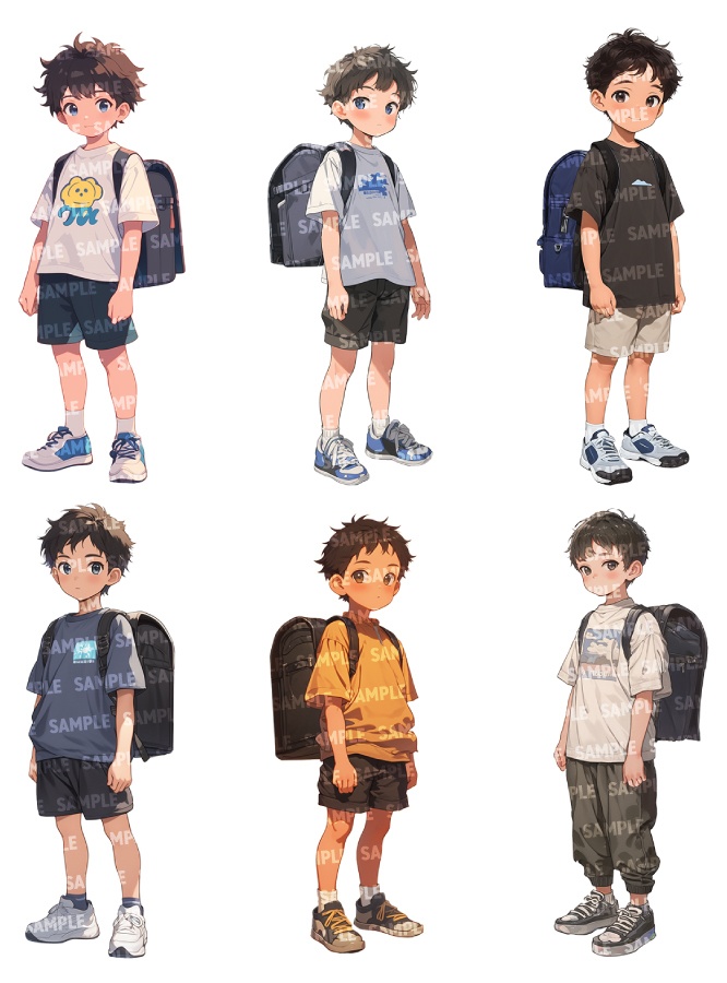 【立ち絵60点】子供|男の子/差分あり(png)
