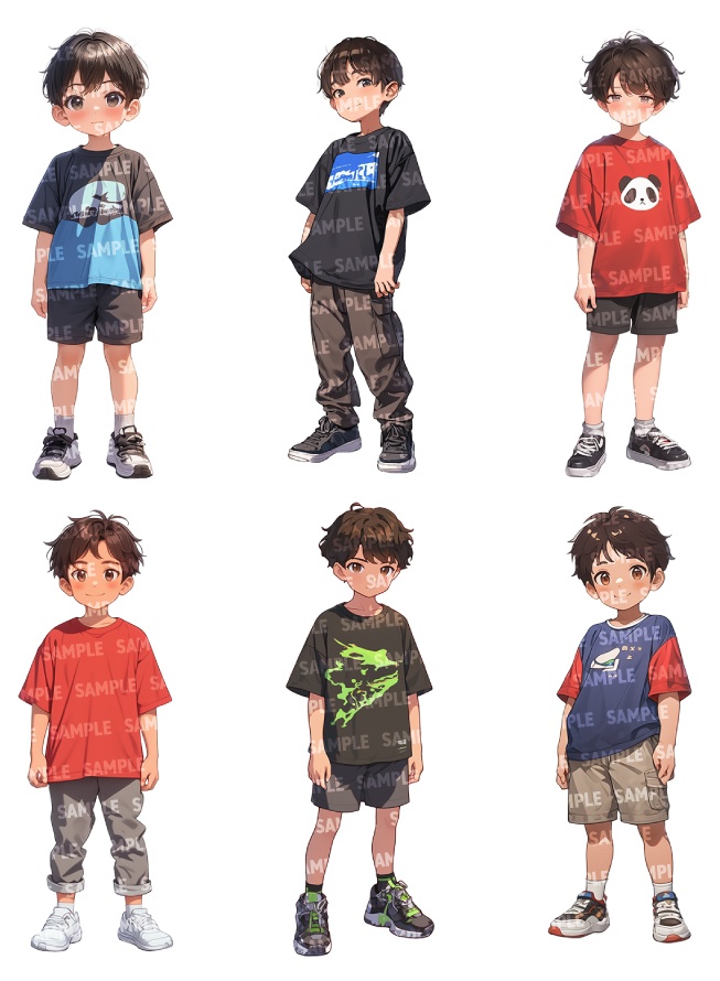 【立ち絵60点】子供|男の子/差分あり(png)