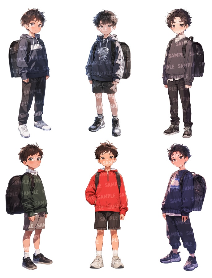 【立ち絵60点】子供|男の子/差分あり(png)