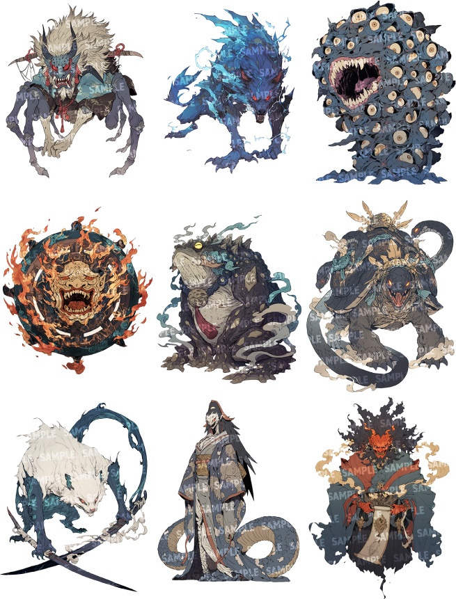 【透過素材43点】妖怪(png)