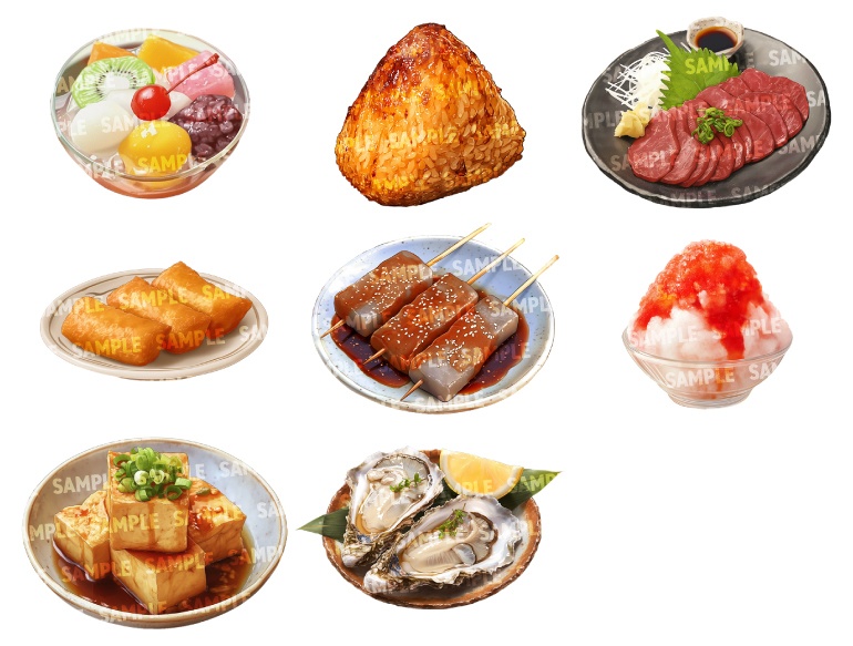 【透過素材80点】和食(png)