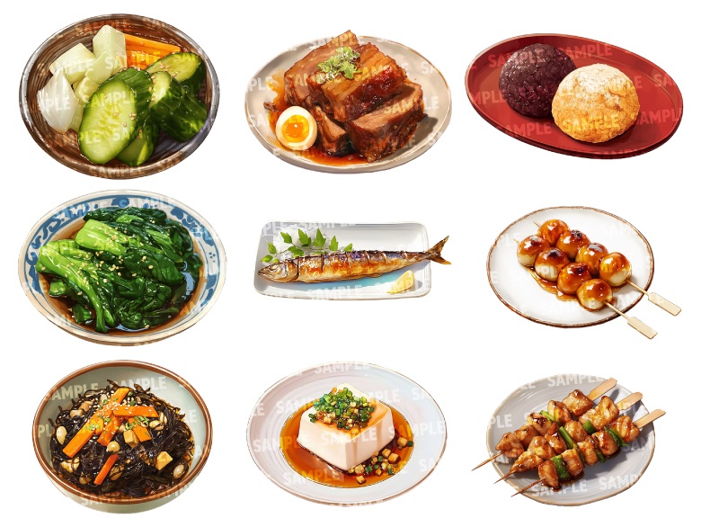 【透過素材80点】和食(png)