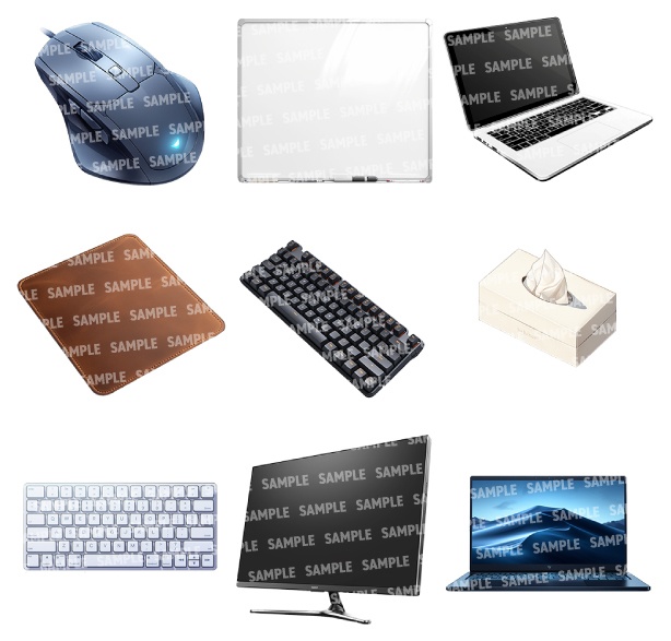 【透過素材40点】オフィス備品(png)