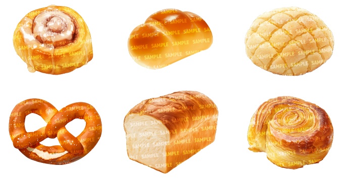 【透過素材50点】パン(png)