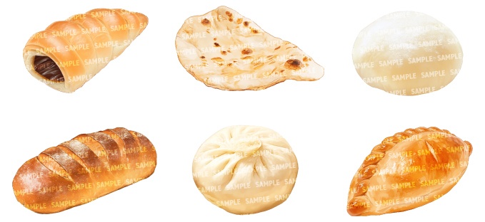 【透過素材50点】パン(png)