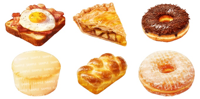 【透過素材50点】パン(png)