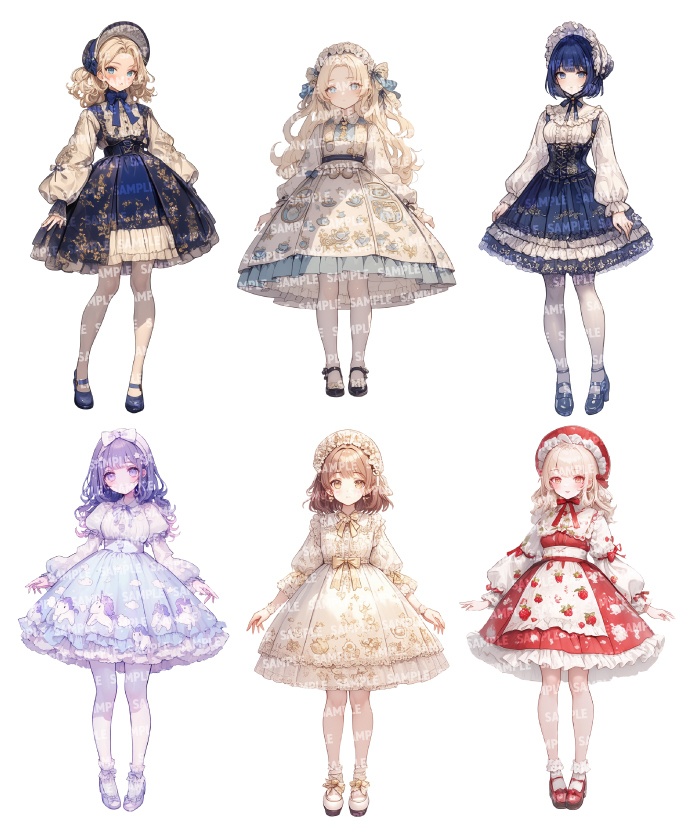 【立ち絵55点】ロリータ|女性/差分あり(png)