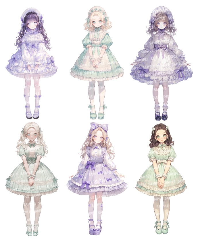 【立ち絵55点】ロリータ|女性/差分あり(png)