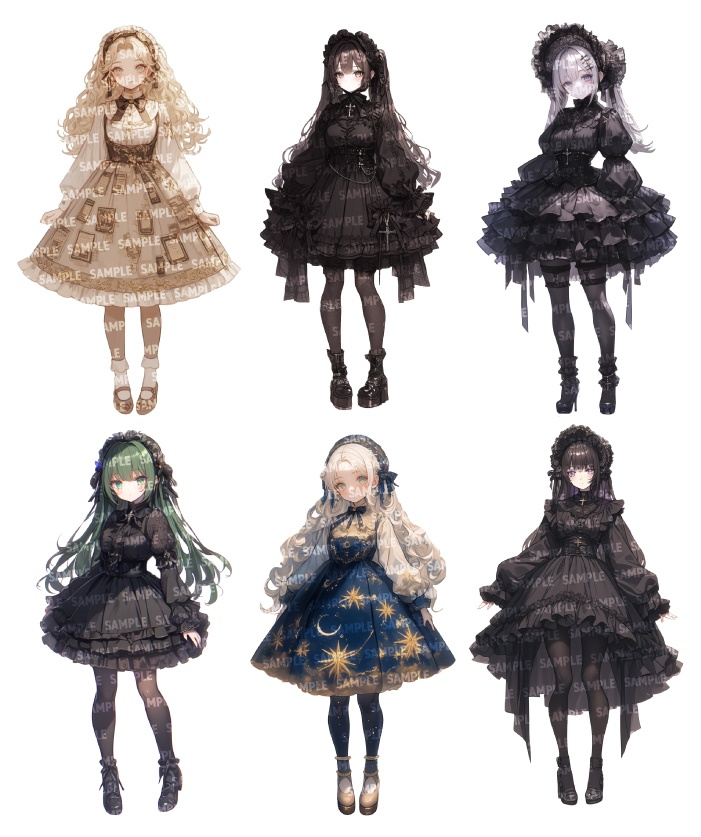 【立ち絵55点】ロリータ|女性/差分あり(png)