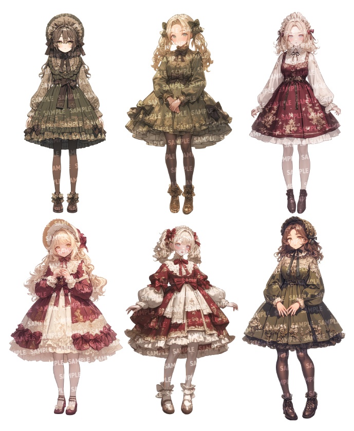 【立ち絵55点】ロリータ|女性/差分あり(png)