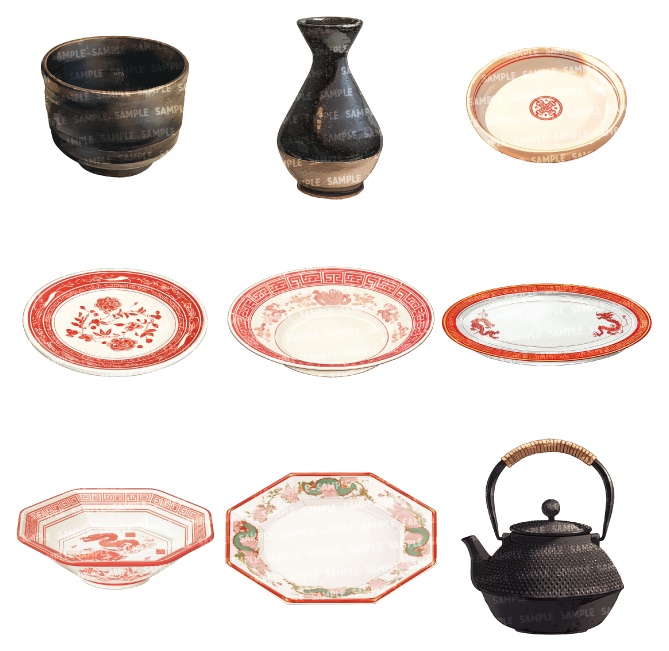 【透過素材70点】食器(png)