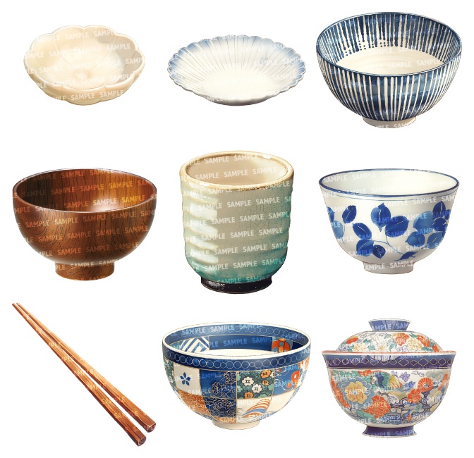 【透過素材70点】食器(png)