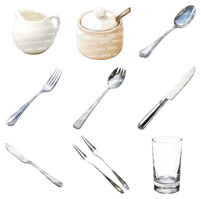 【透過素材70点】食器(png)