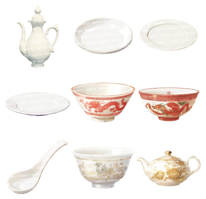 【透過素材70点】食器(png)