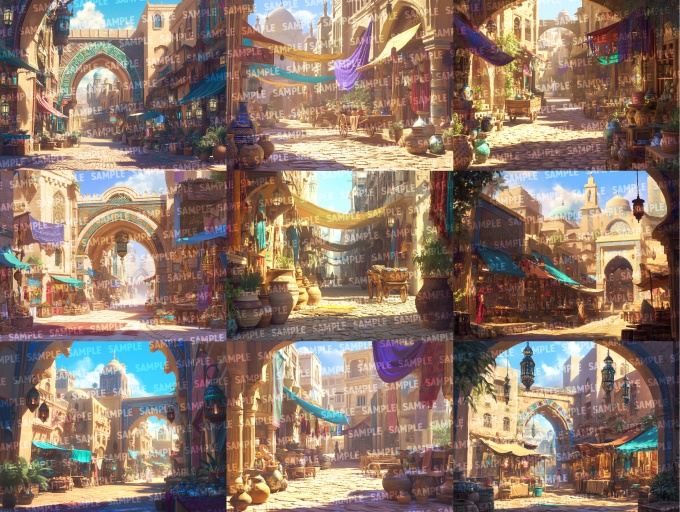 【背景150枚】アラビアンの街並|差分あり(ゲーム/TRPG/CoC/ココフォリア)