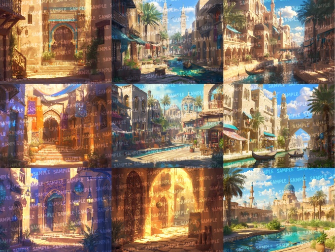 【背景150枚】アラビアンの街並|差分あり(ゲーム/TRPG/CoC/ココフォリア)