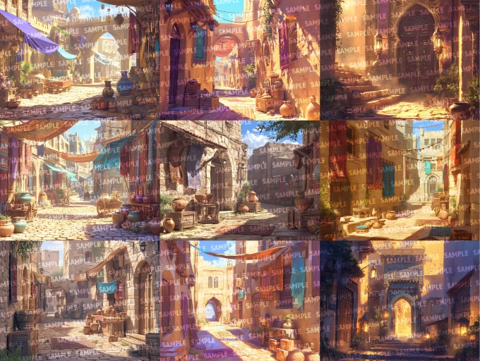 【背景150枚】アラビアンの街並|差分あり(ゲーム/TRPG/CoC/ココフォリア)