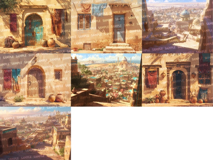 【背景150枚】アラビアンの街並|差分あり(ゲーム/TRPG/CoC/ココフォリア)