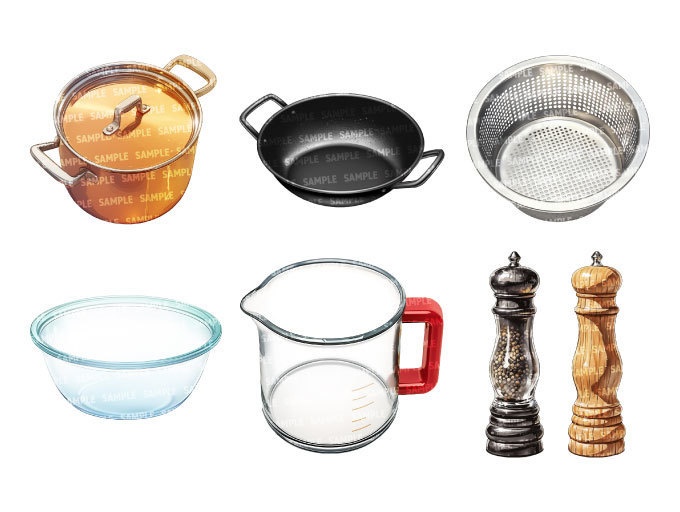 【透過素材35点】キッチン用品(png)