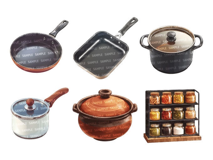 【透過素材35点】キッチン用品(png)