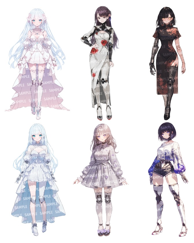 【立ち絵30点】アンドロイド|女性/差分あり(png)