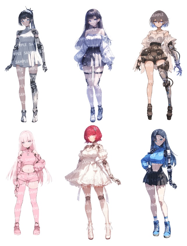 【立ち絵30点】アンドロイド|女性/差分あり(png)