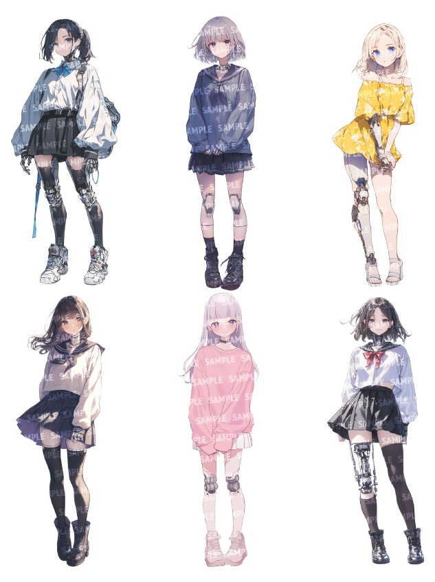 【立ち絵30点】アンドロイド|女性/差分あり(png)