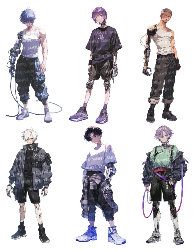 【立ち絵30点】アンドロイド|男性/差分あり(png)