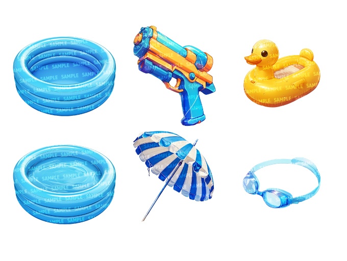 【透過素材30点】夏アイテム(png)