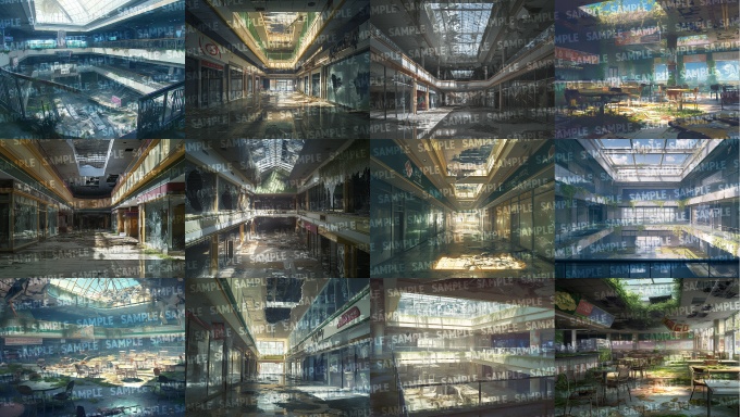 【背景300枚】大型施設の廃墟|差分あり(ゲーム/TRPG/CoC/ココフォリア)