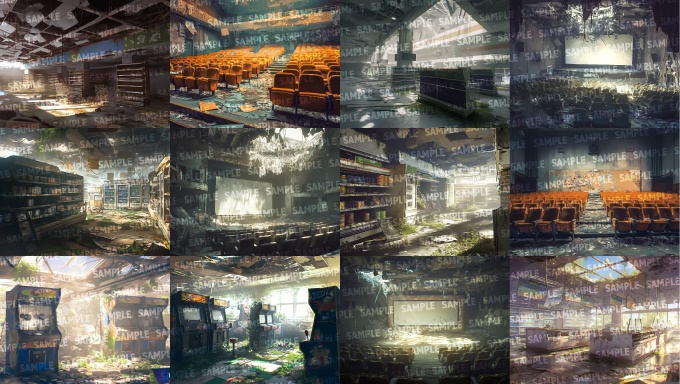 【背景300枚】大型施設の廃墟|差分あり(ゲーム/TRPG/CoC/ココフォリア)