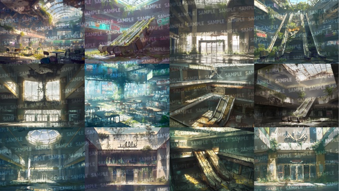 【背景300枚】大型施設の廃墟|差分あり(ゲーム/TRPG/CoC/ココフォリア)