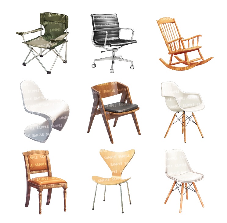 【透過素材60点】椅子(png)