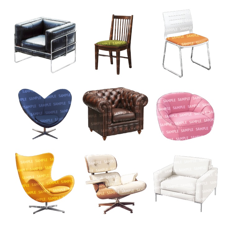 【透過素材60点】椅子(png)