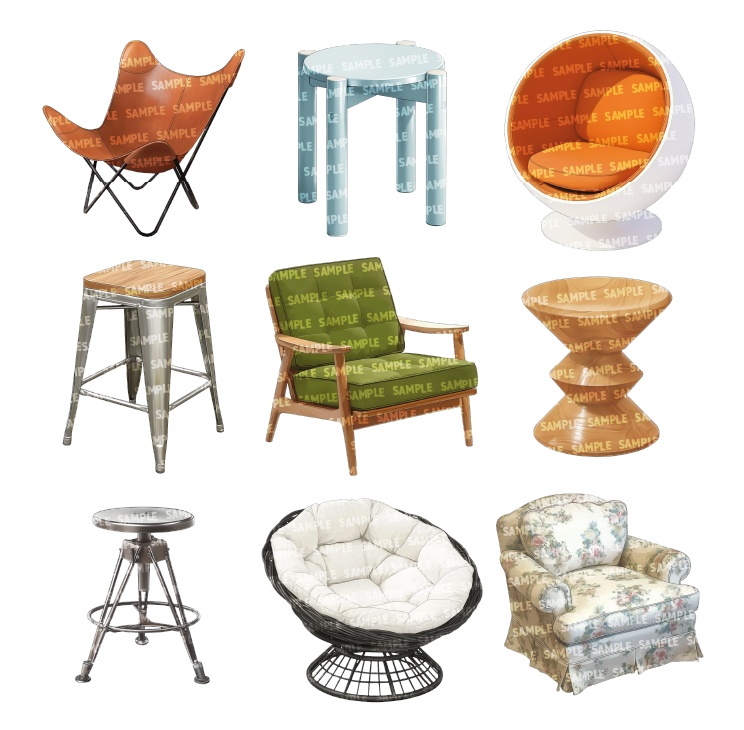 【透過素材60点】椅子(png)