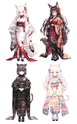 【立ち絵55点】けもみみ|女性(png)