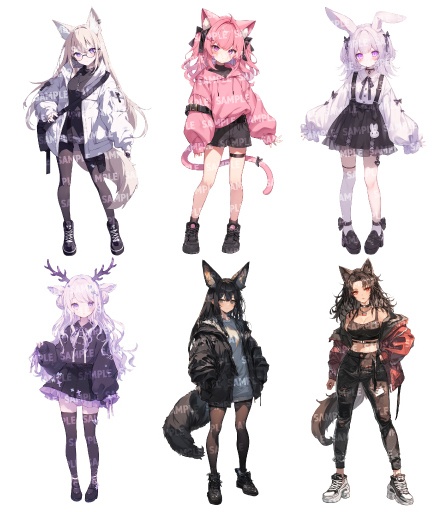 【立ち絵55点】けもみみ|女性(png)