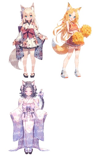 【立ち絵55点】けもみみ|女性(png)