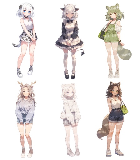 【立ち絵55点】けもみみ|女性(png)