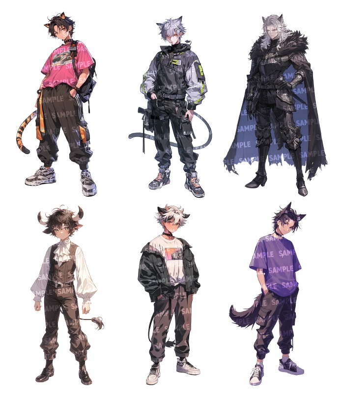 【立ち絵55点】けもみみ|男性(png)