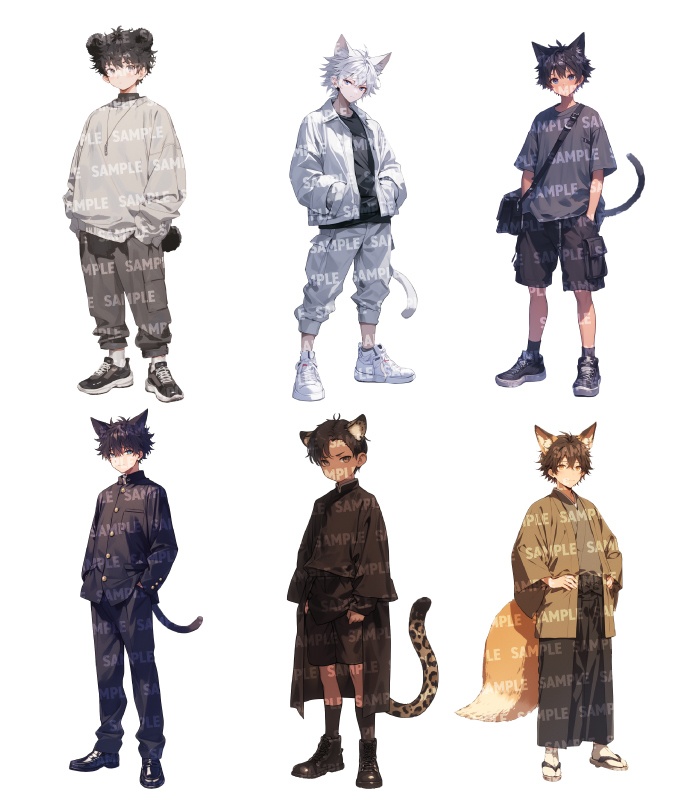 【立ち絵55点】けもみみ|男性(png)