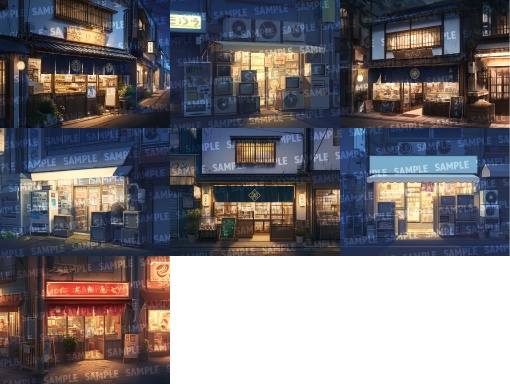 【背景150枚】現代商店街(ゲーム/TRPG/CoC/ココフォリア)