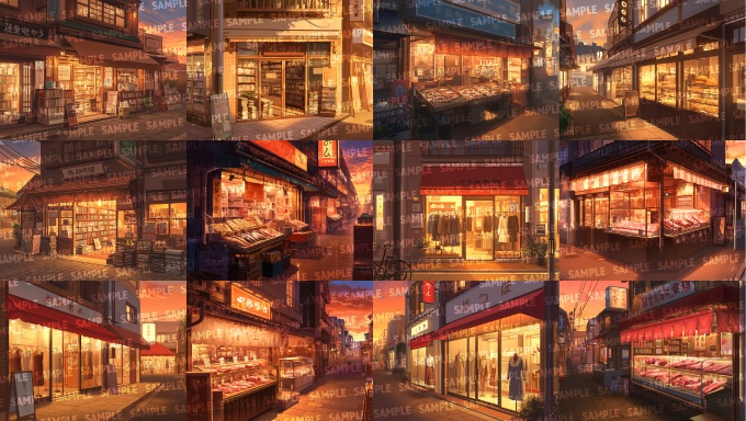 【背景150枚】現代商店街(ゲーム/TRPG/CoC/ココフォリア)