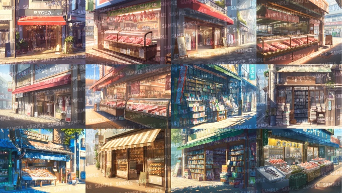 【背景150枚】現代商店街(ゲーム/TRPG/CoC/ココフォリア)